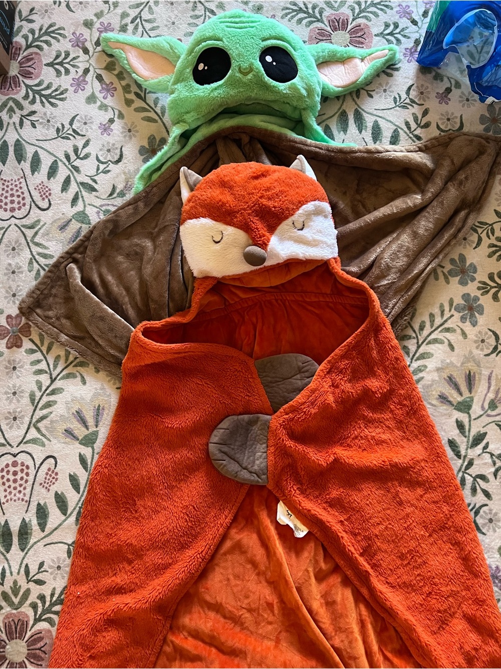 Kids Fox Hooded Blanket Poncho - Orange Plush Animal Wrap